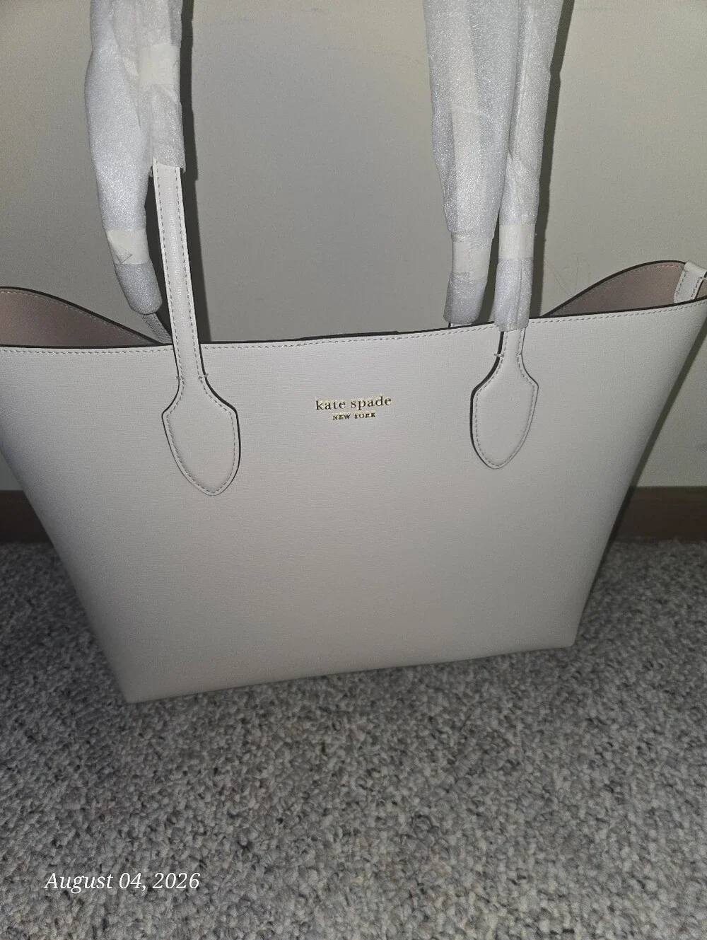 kate spade Cream Leather Bleecker Large Tote